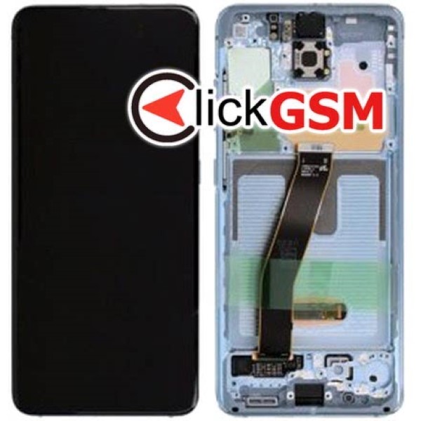 Piesa Display Original Cu Touchscreen Si Rama Albastru Samsung Galaxy S20 S0a