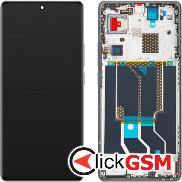 Piesa Piesa Display Original Cu Touchscreen Si Rama Argintiu Realme Gt 6t 44g8