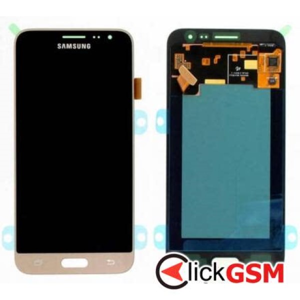 Piesa Display Original Cu Touchscreen Si Rama Auriu Samsung Galaxy J3 2016 2wkn