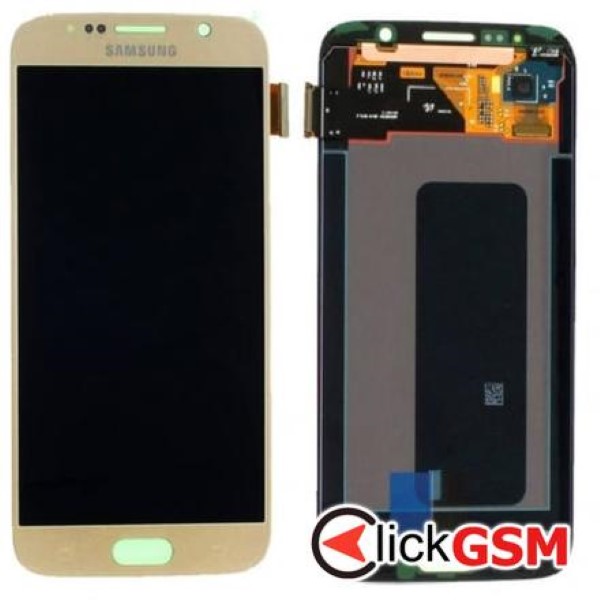 Piesa Display Original Cu Touchscreen Si Rama Auriu Samsung Galaxy S6 2wns