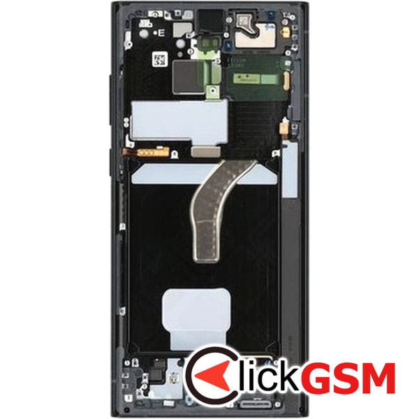 Piesa Display Original Cu Touchscreen Si Rama Gri Inchis Samsung Galaxy S22 Ultra 4119