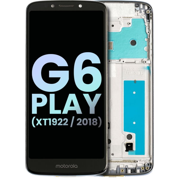 Motorola Moto G6 Play · LCD Assembly With Frame For Motorola Moto G6 Play (XT1922 / 2018) (Genuine OEM) (Gray)