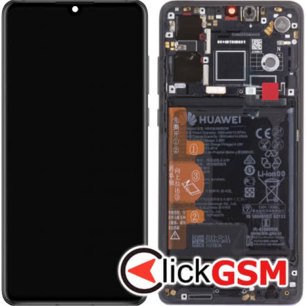 Piesa Display Original Cu Touchscreen Si Rama Negru Huawei P30 3kaj