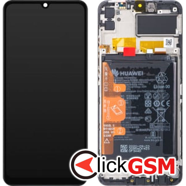 Piesa Display Original Cu Touchscreen Si Rama Negru Huawei Y6p 4phe