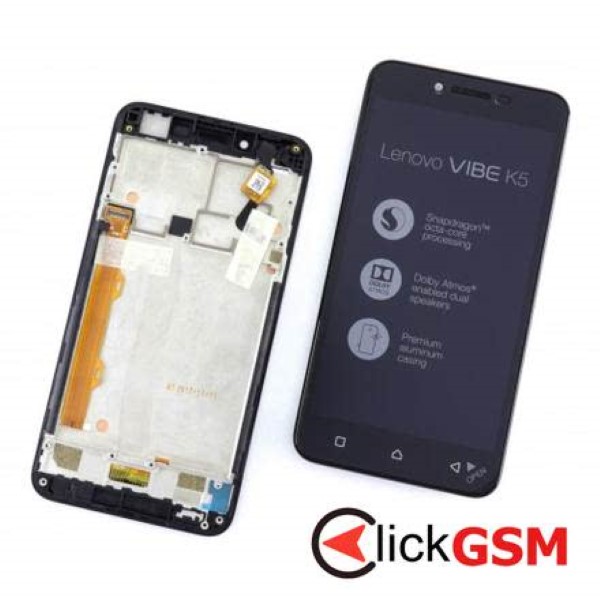 Piesa Display Original Cu Touchscreen Si Rama Negru Lenovo Vibe K5 3apa