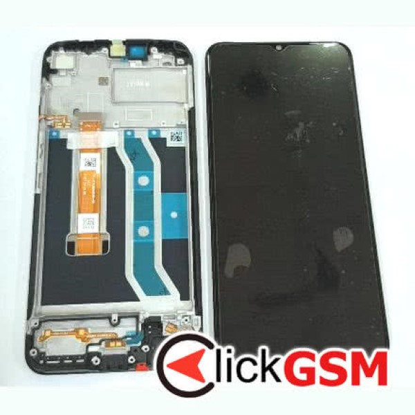 Piesa Display Original Cu Touchscreen Si Rama Negru Realme C25 Pve