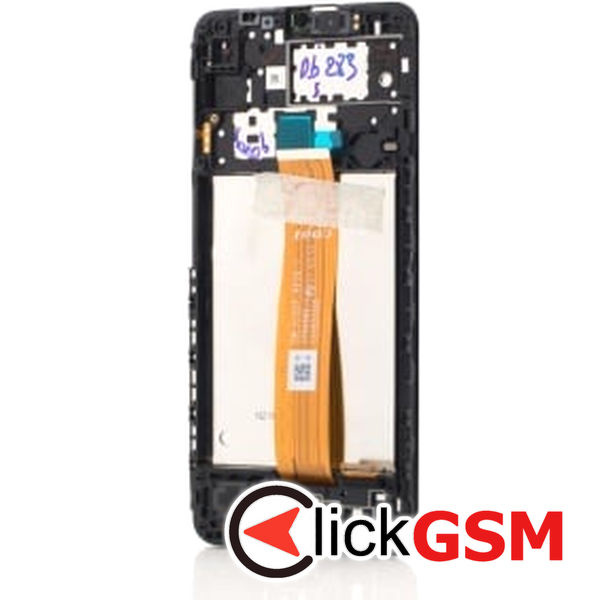 Piesa Piesa Display Original Cu Touchscreen Si Rama Negru Samsung Galaxy A12 Fjk