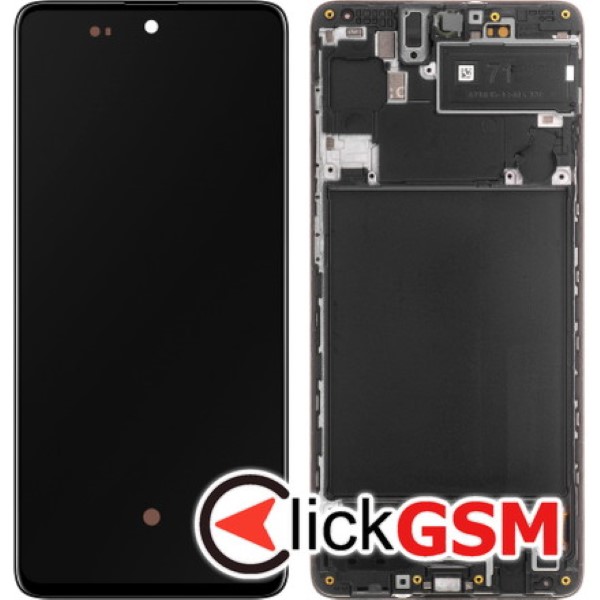 Piesa Piesa Display Original Cu Touchscreen Si Rama Negru Samsung Galaxy A71 Hj7