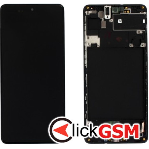 Piesa Display Original Cu Touchscreen Si Rama Negru Samsung Galaxy A71 P6e