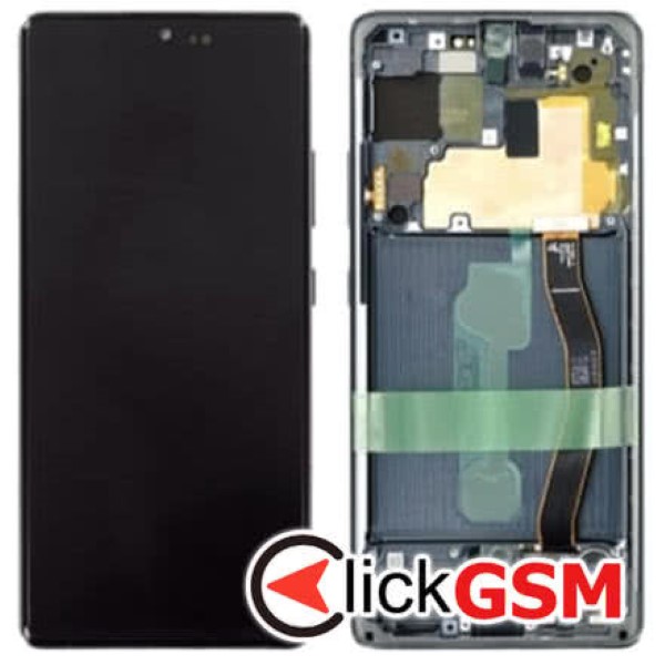 Piesa Display Original Cu Touchscreen Si Rama Negru Samsung Galaxy S10 Lite 2dnb