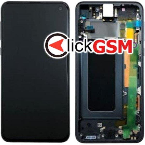 Piesa Display Original Cu Touchscreen Si Rama Negru Samsung Galaxy S10e Qbh