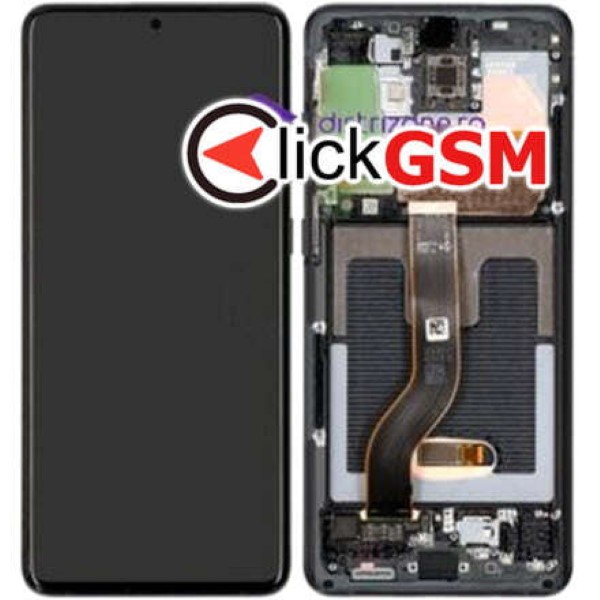 Piesa Display Original Cu Touchscreen Si Rama Negru Samsung Galaxy S20.plus Qbk