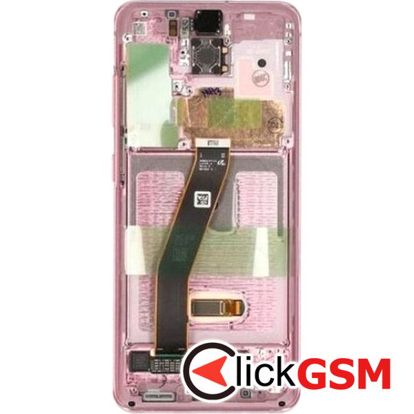 Piesa Display Original Cu Touchscreen Si Rama Roz Samsung Galaxy S20 416n