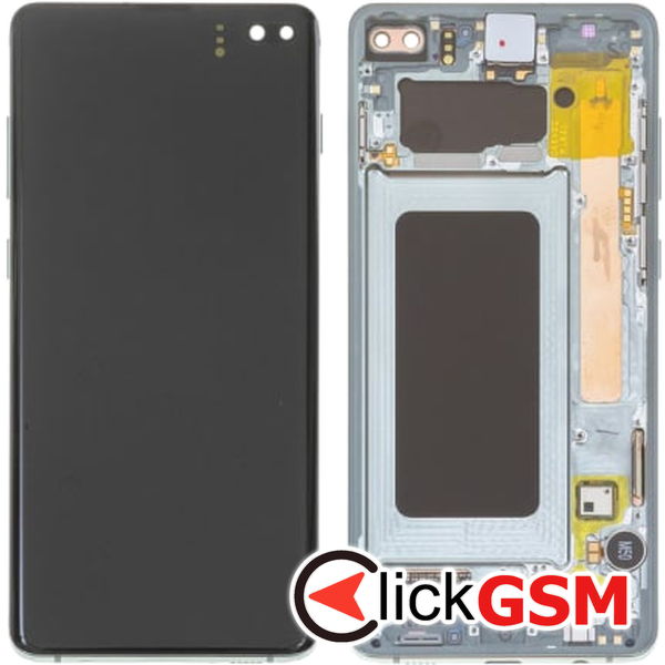 Piesa Display Original Cu Touchscreen Si Rama Verde Samsung Galaxy S10.plus 12a7