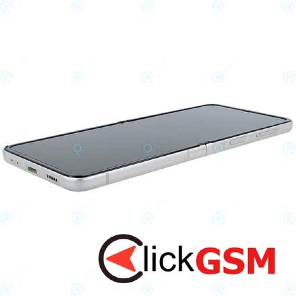 Piesa Display Pliabil Cu Touchscreen Rama Si Balama Cream Samsung Galaxy Z Flip3 5g 1r1h