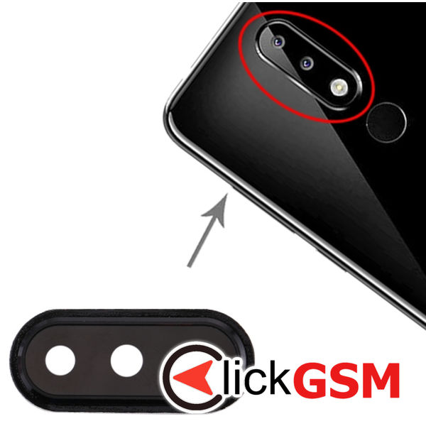 Piesa Geam Camera Black Nokia X5 49ua