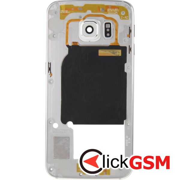 Piesa Geam Camera Cu Difuzor Silver Samsung Galaxy S6 Edge 4e3r