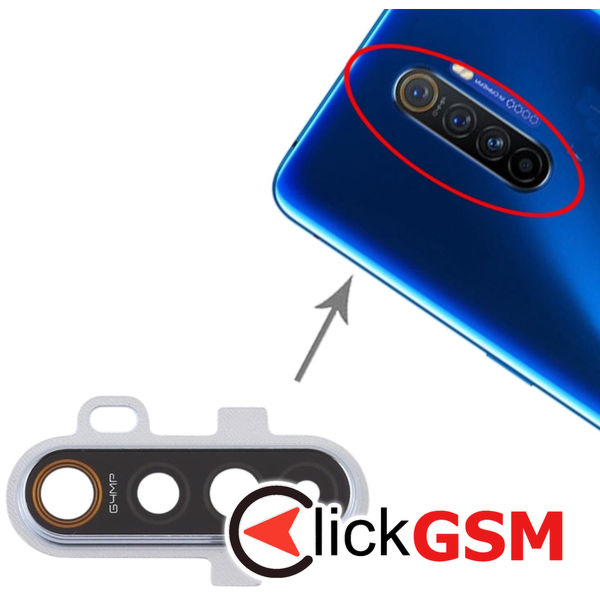 Piesa Geam Camera Cu Ornament Argintiu Realme X2 Pro 1x6s