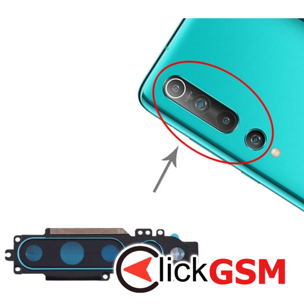 Piesa Geam Camera Cu Ornament Green Xiaomi Mi 10 1zff