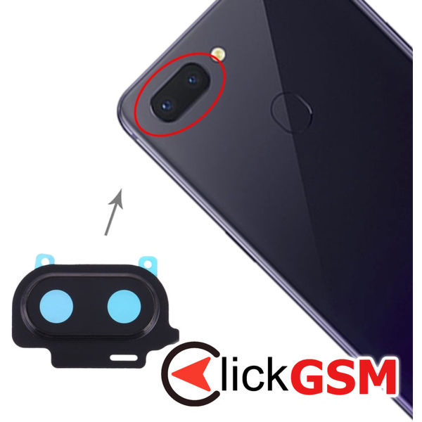 Piesa Geam Camera Cu Ornament Negru Oppo R15 1x6z