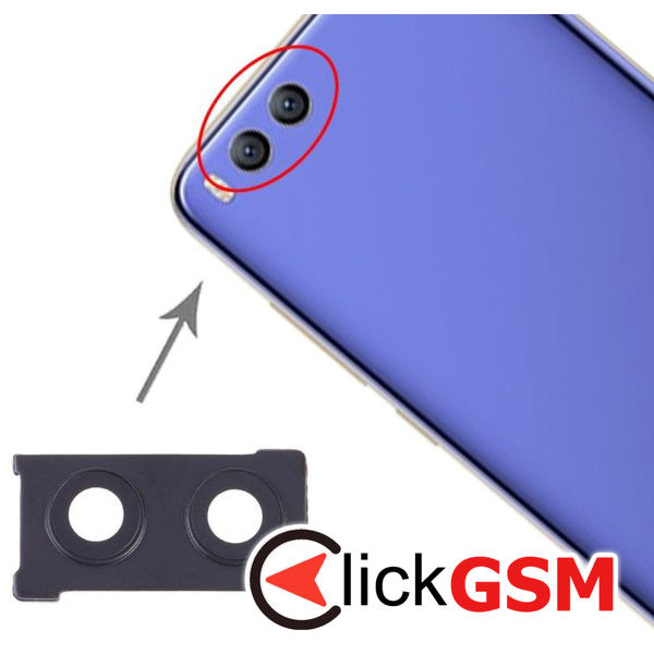 Piesa Geam Camera Cu Ornament Negru Xiaomi Mi 6 1zfr