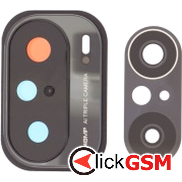 Piesa Geam Camera Cu Ornament Negru Xiaomi Poco F3 17mw