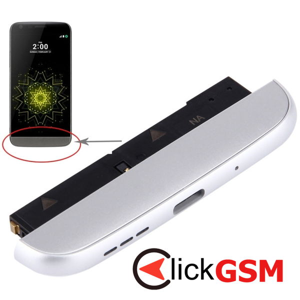 Piesa Piesa Modul Incarcare Cu Difuzor Microfon Si Mufa Incarcare Silver Lg G5 26q7