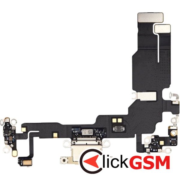 Piesa Modul Incarcare Cu Microfon Si Mufa Incarcare Galben Apple Iphone 15 30a