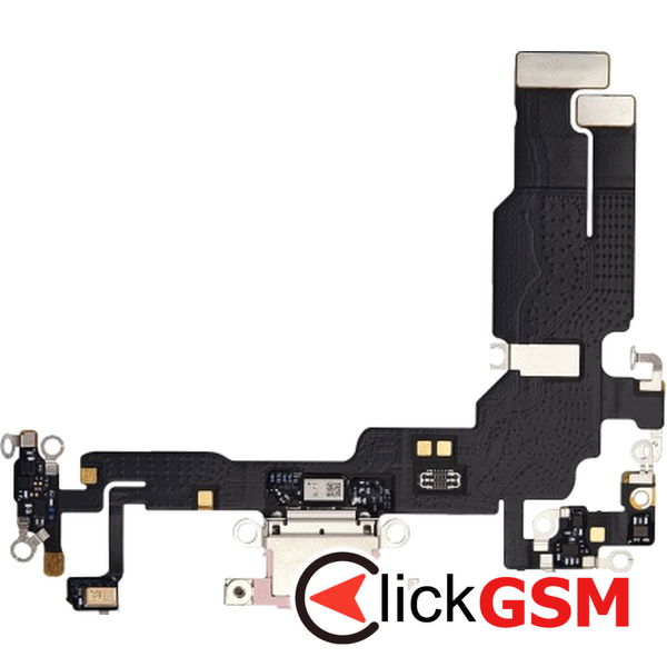 Piesa Modul Incarcare Cu Microfon Si Mufa Incarcare Roz Apple Iphone 15 2zg