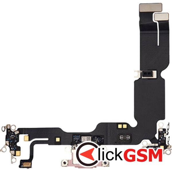 Piesa Modul Incarcare Cu Microfon Si Mufa Incarcare Roz Apple Iphone 15 Plus 2zh