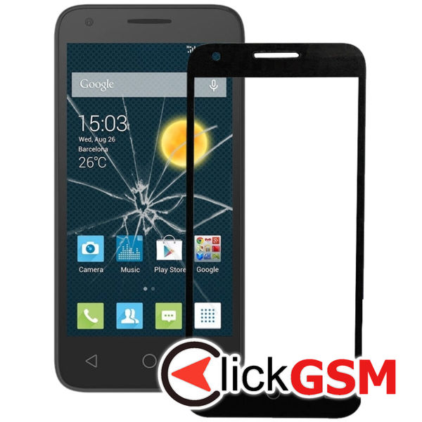 Piesa Sticla Black Alcatel Onetouch Pixi 3 4.5 4hcq