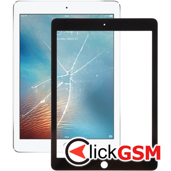 Piesa Piesa Sticla Cu Oca Black Apple Ipad 9.7 2018 1xli