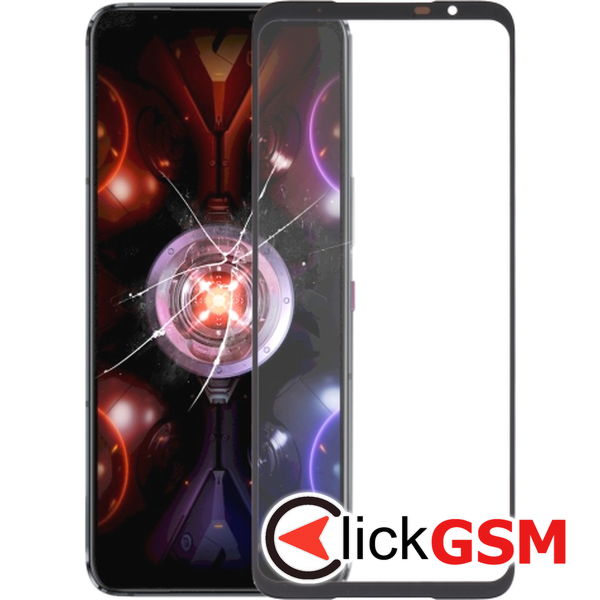 Piesa Piesa Sticla Cu Oca Negru Asus Rog Phone 5 Pro 2txk