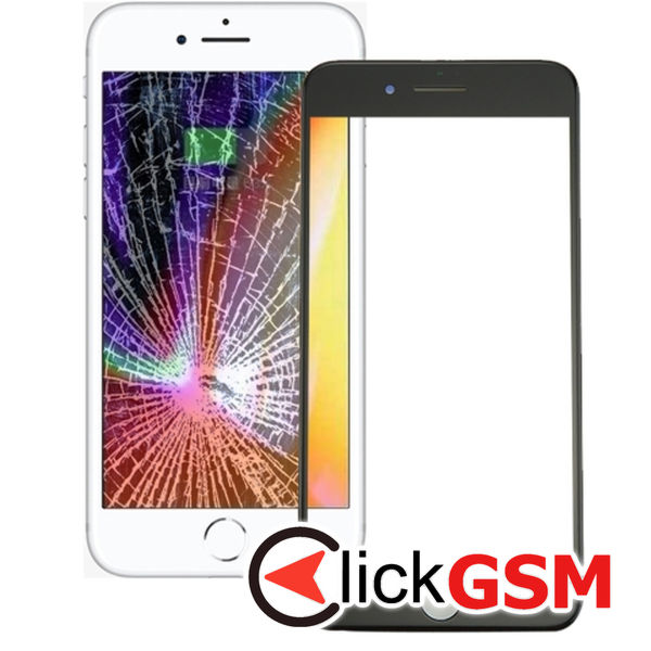 Piesa Piesa Sticla Cu Rama Display Black Apple Iphone 8 4g3i