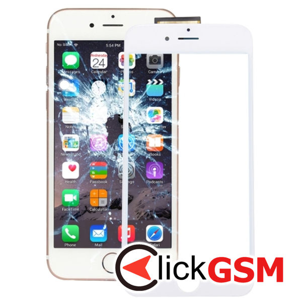 Piesa Sticla Cu Rama Display White Apple Iphone 6s 4n0o