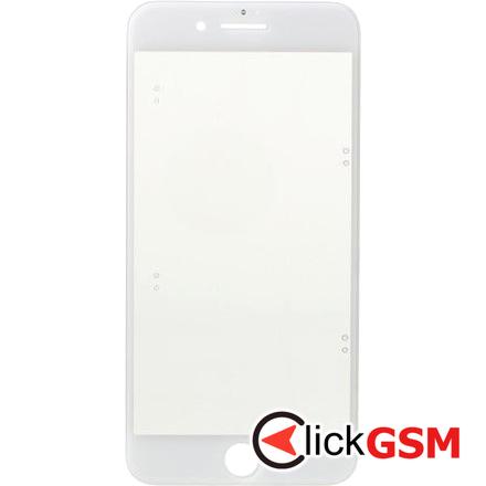 Geam iPhone 7 Plus Cu Rama si Adeziv Sticker Alb