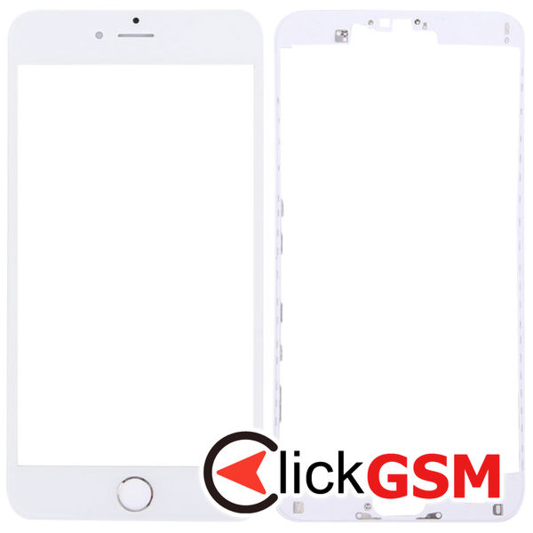 Piesa Sticla Cu Rama Silver Apple Iphone 6s Plus 4fjk