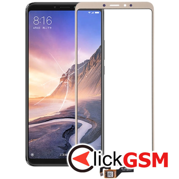 Piesa Sticla Cu Touchscreen Gold Xiaomi Mi Max 3 4p30