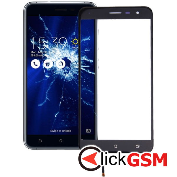 Piesa Sticla Cu Touchscreen Negru Asus Zenfone 3 2gdj