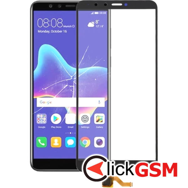 Piesa Sticla Cu Touchscreen Negru Huawei Y9 2018 1dvq