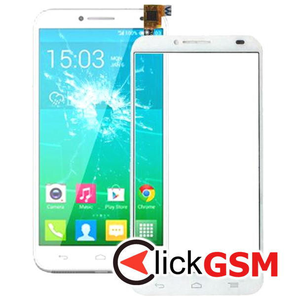 Piesa Sticla Cu Touchscreen White Alcatel Onetouch Idol 2 1y3a