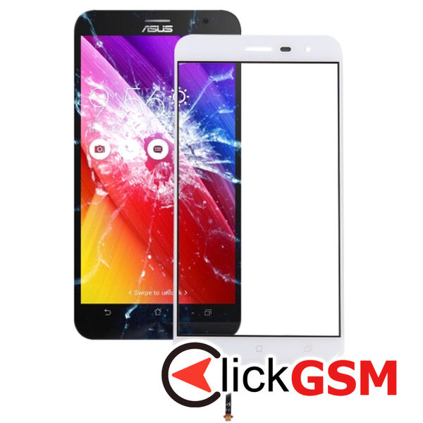 Piesa Sticla Cu Touchscreen White Asus Zenfone 3 256w