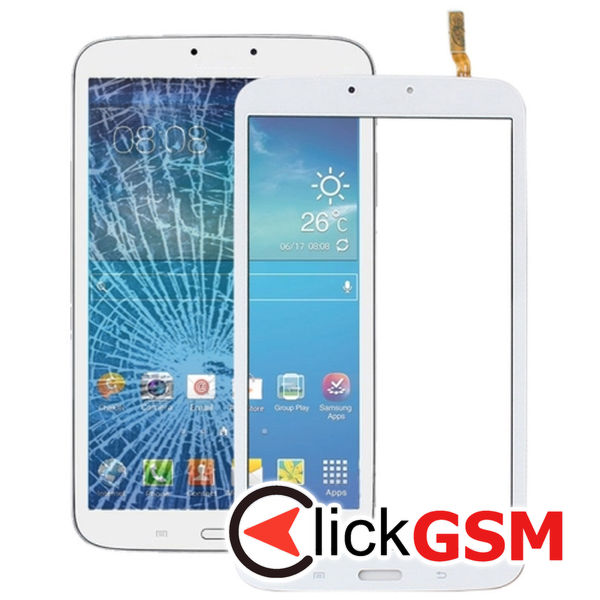 Piesa Sticla Cu Touchscreen White Samsung Galaxy Tab 3 8.0 4okj