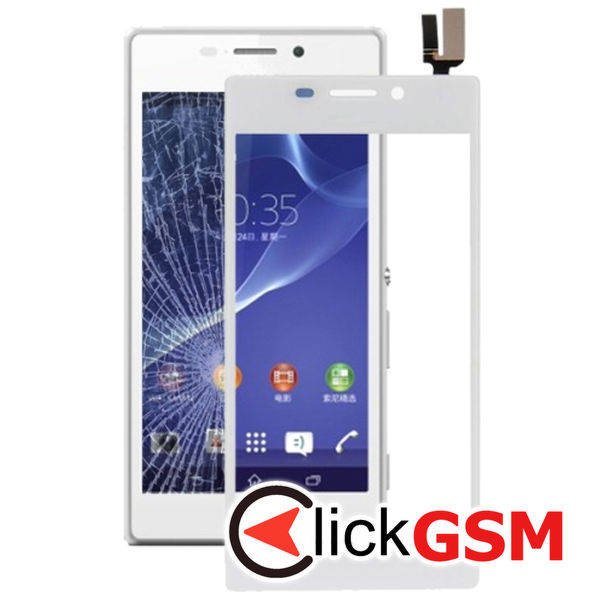 Piesa Sticla Cu Touchscreen White Sony Xperia M2 1zrv