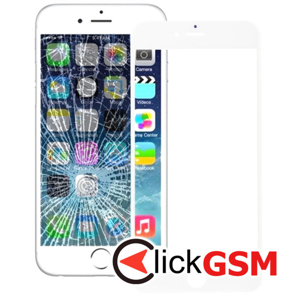 Piesa Sticla White Apple Iphone 6s 4flo