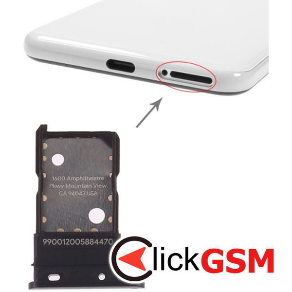 Piesa Piesa Suport Sim Black Google Pixel 3 2344