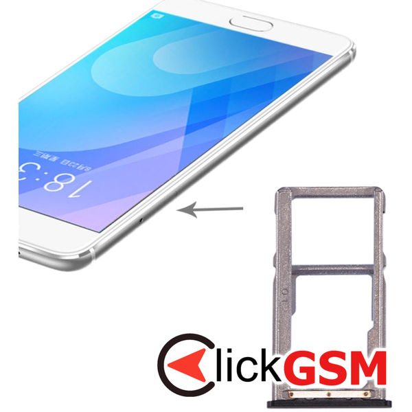 Piesa Piesa Suport Sim Black Meizu M6 Note 3f2l