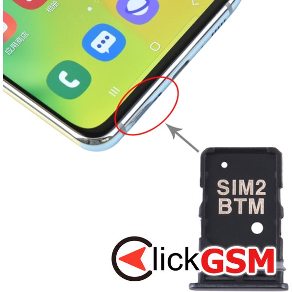 Piesa Piesa Suport Sim Black Samsung Galaxy A80 4cql