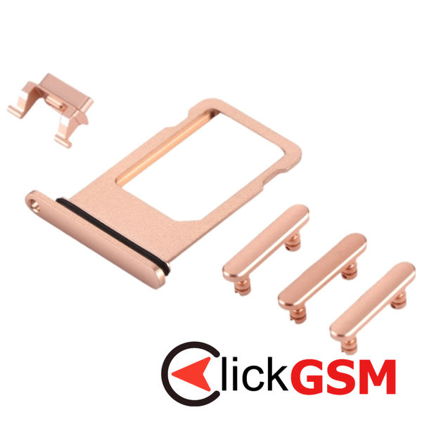 Piesa Suport Sim Cu Buton Pornire Si Butoane Volum Gold Apple Iphone 8 4g3q