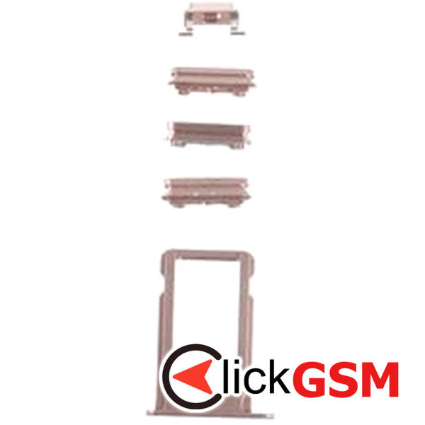 Piesa Suport Sim Cu Buton Pornire Si Butoane Volum Rose Gold Apple Iphone 6s 53wq